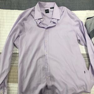 Boss light purple long sleeve dress shirt
